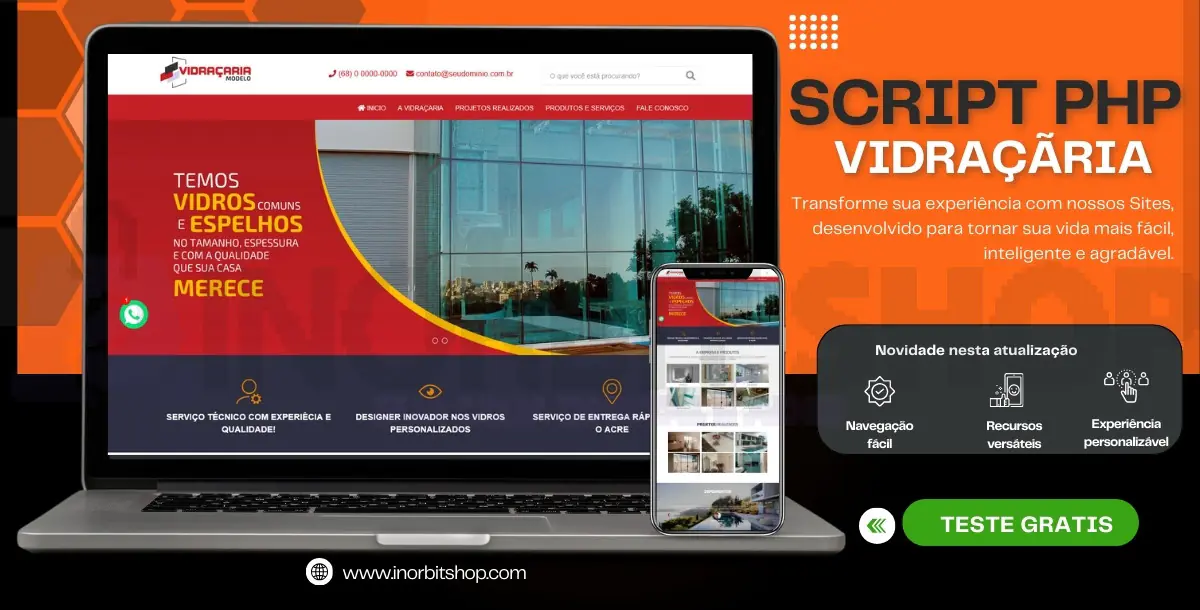 SCRIPT PHP INSTITUCIONAL | VIDRAÇARIA