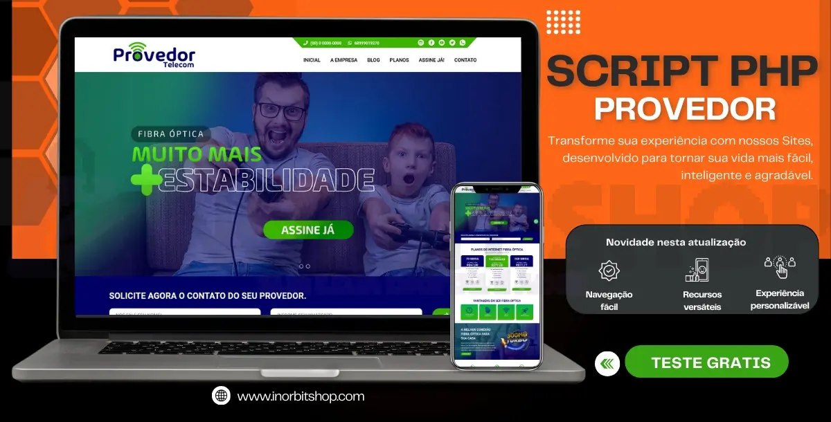 SCRIPT PHP PROVEDOR DE INTERNET | COM PAINEL ADMIN | 100% RESPONSIVO.
