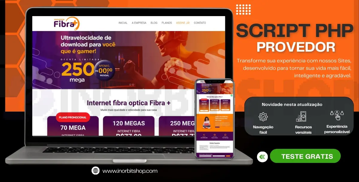 SCRIPT PHP PROVEDOR DE INTERNET  2 | COM PAINEL ADMIN | 100% RESPONSIVO.