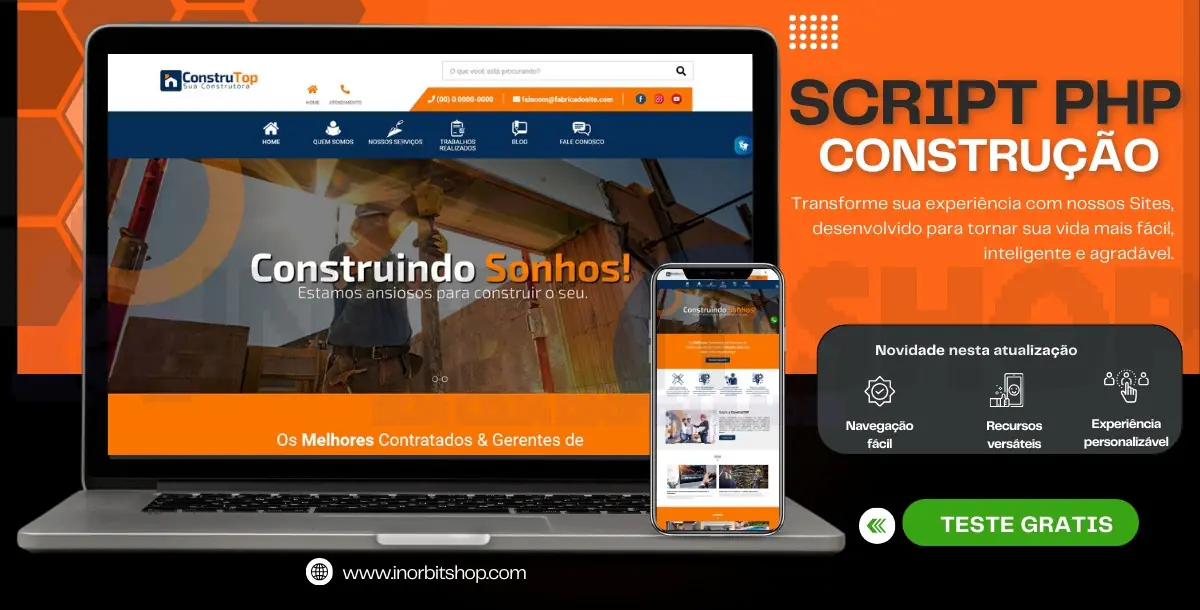SCRIPT PHP CONSTRUÇÃO | 100% RESPONSIVO